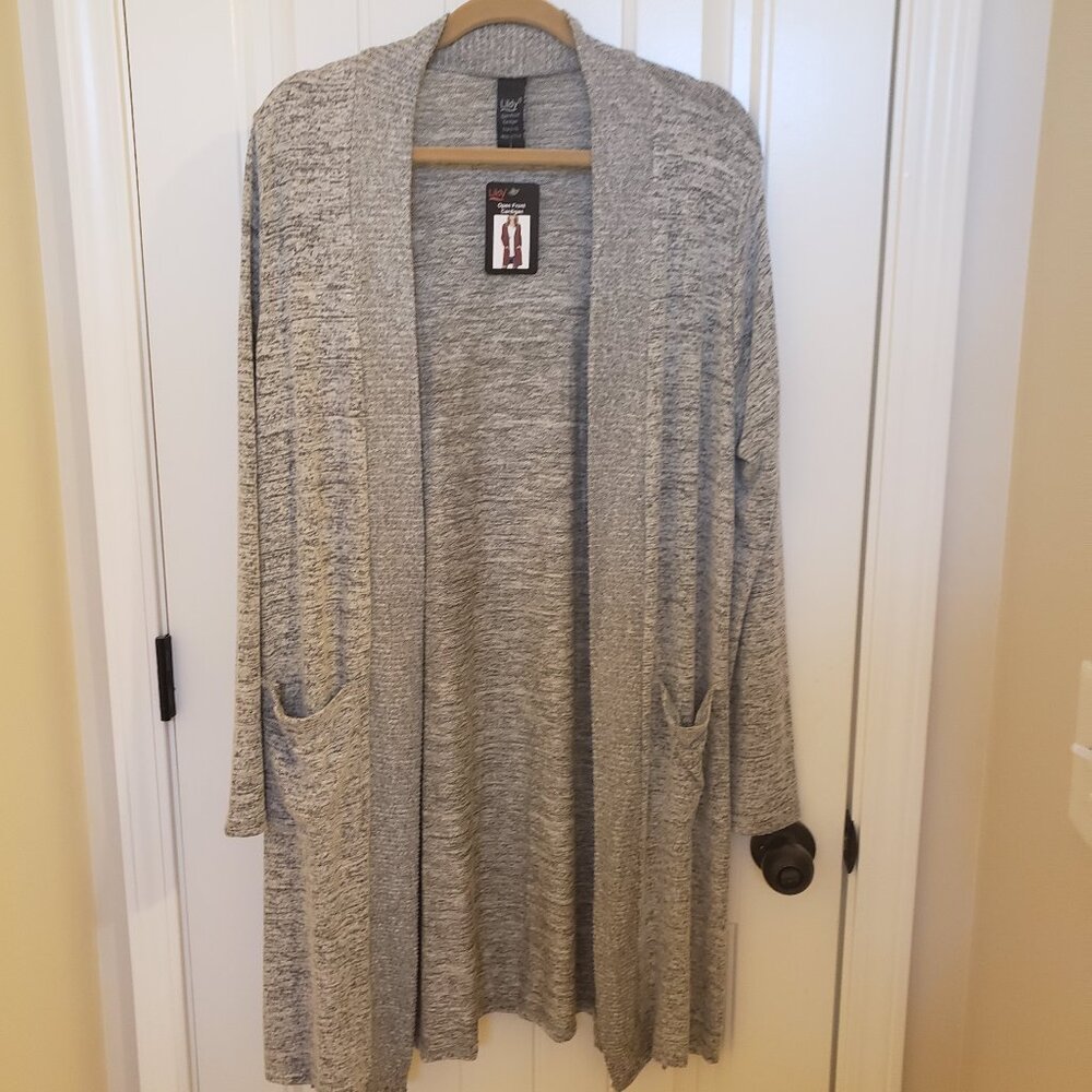 Lildy Open Front Long Cardigan - Heather Grey